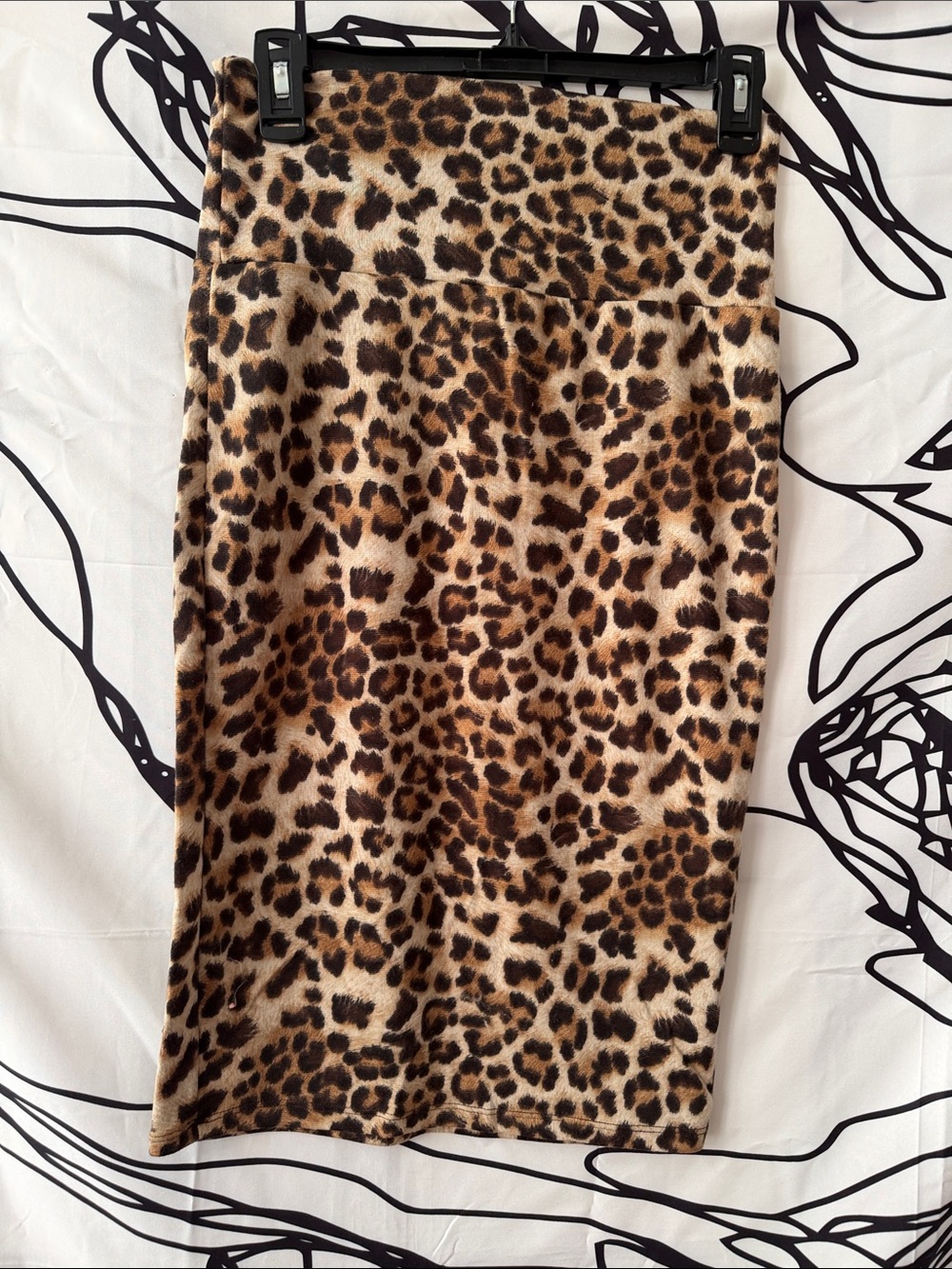 Leopard Print Pencil Skirt in Brown Tones